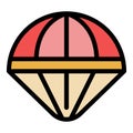 Jump parachute icon color outline vector Royalty Free Stock Photo