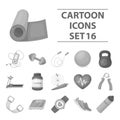 Gym And Workout set collection icons in cartoon style vector symbol stock
