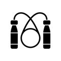 Jump rope black glyph icon
