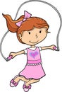 Jump Rope Girl Vector