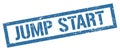 JUMP START blue grungy rectangle stamp