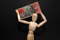 Jump start my finances. Australian $20 note getting jump started Royalty Free Stock Photo