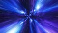 Jump in Time vortex tunnel blue galaxy background Royalty Free Stock Photo