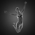 Jump woman radiography