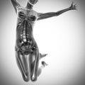 Jump woman radiography scan image