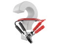 Jumper cable with question mark Royalty Free Stock Photo