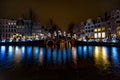 Jumper over the canal at Amsterdam Royalty Free Stock Photo