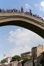 Jumpers on the Old Bridge in Mostar