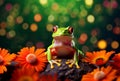 Jumpily Frog reptile mockup. Generate Ai Royalty Free Stock Photo