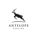 Jumping antelope logo icon vector template