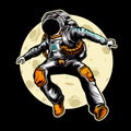 Jumping Astronaut Illustration