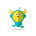 Jumping Baby. Funky Vector Avatar Isolated