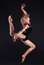 Jumping beautiful gymnast girl.beauty ballet woman