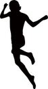 A jumping boy body, silhouette Royalty Free Stock Photo