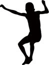 A jumping boy body, silhouette vector Royalty Free Stock Photo