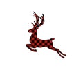 Jumping buffalo plaid Christmas deer