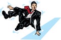 Jumping businessman