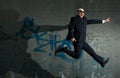 Jumping businessman. Royalty Free Stock Photo