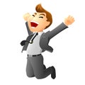 Jumping businessman