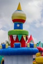 Jumping castle, playground for kids with slides 3 Royalty Free Stock Photo