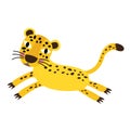 Jumping Cheetah animal cartoon character vector illustration Royalty Free Stock Photo