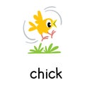 Chick or chicken vector illustration. Farm animals Royalty Free Stock Photo