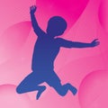 Jumping Child & Abstract Background