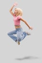 Jumping with clipping path Royalty Free Stock Photo