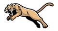 Jumping cougar mascot Royalty Free Stock Photo