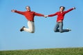 Jumping couple