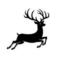 Jumping Deer Silhouette Logo Illustration Vector Template EPS 10 Royalty Free Stock Photo