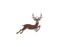 Jumping Deer And Vintage Deer Head Logo