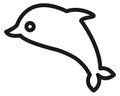 Jumping dolphin line icon. Marine animal symbol