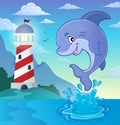 Jumping dolphin theme image 3 Royalty Free Stock Photo