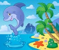 Jumping dolphin theme image 4 Royalty Free Stock Photo