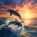 Jumping dolphins