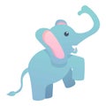 Jumping elephant icon, cartoon style Royalty Free Stock Photo