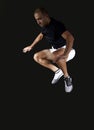 Jumping fitness man