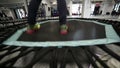 Jumping fitness, skyjumping, sky jumping, big jumping, beautiful young girls doing jumping fitness. fitness on trampolines, young