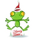 Jumping Frog christmas Cartoon Character