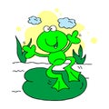 Jumping frog icon. Cartoon of jumping frog vector