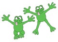 Jumping frogs Royalty Free Stock Photo