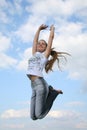 Jumping girl Royalty Free Stock Photo