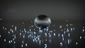 Jumping glowing balls abstract 3D render