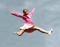 Jumping happy girl Royalty Free Stock Photo