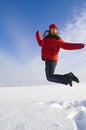 Jumping happy girl Royalty Free Stock Photo