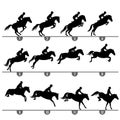 Jumping horse phases Royalty Free Stock Photo