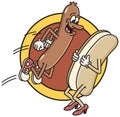 Jumping Hot-dog Royalty Free Stock Photo