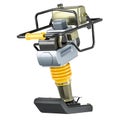 Jumping Jack Compactor. Petrol Engine Trench Rammer. 3D rendering Royalty Free Stock Photo