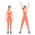 Jumping jacks exercise vector isolated Royalty Free Stock Photo